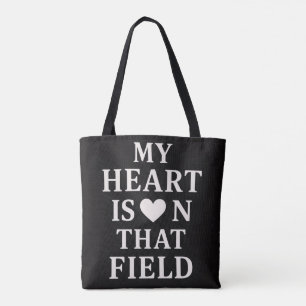 Mein Herz ist auf diesem Feld - Typografie Herz Tasche