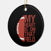Mein Herz ist auf diesem Field American Football L Keramik Ornament (Links)