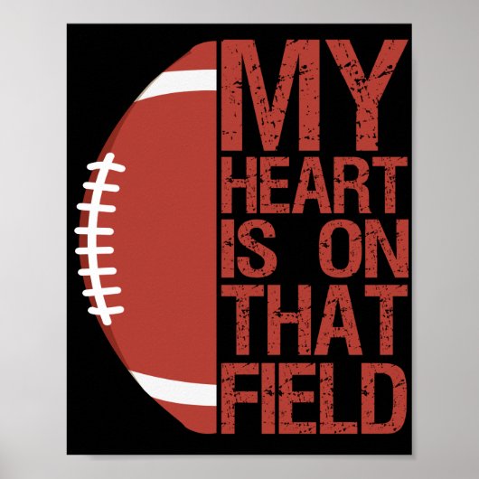 Mein Herz ist auf diesem Field American Football L Poster (Vorne)