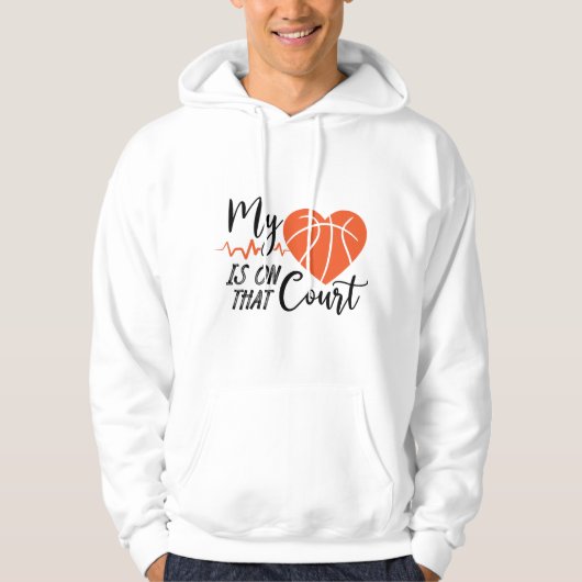 Mein Herz ist auf diesem Geschenk Ideen Basketball Hoodie (Vorderseite)