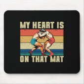 Mein Herz ist auf diesem matten Wrestling Mama 1 Mousepad (Vorne)
