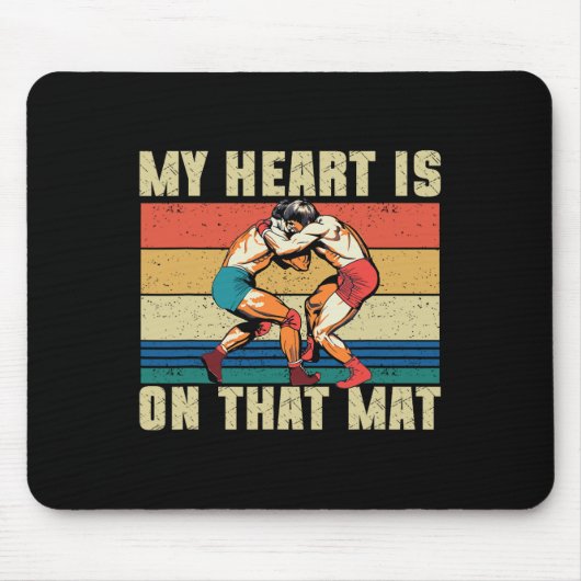 Mein Herz ist auf diesem matten Wrestling Mama 1 Mousepad (Vorne)