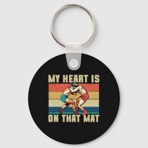 Mein Herz ist auf diesem matten Wrestling Mama 1 Schlüsselanhänger