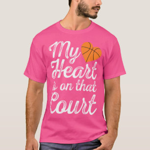 Mein Herz ist auf diesem Platz Frauen Basketball-M T-Shirt