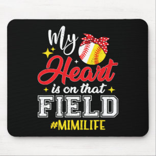 Mein Herz ist auf diesem Softball-Feld Bysebyll Mi Mousepad
