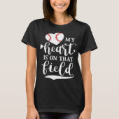 Mein Herz ist auf dieser Feld-Baseball-T - Shirts (Vorderseite)