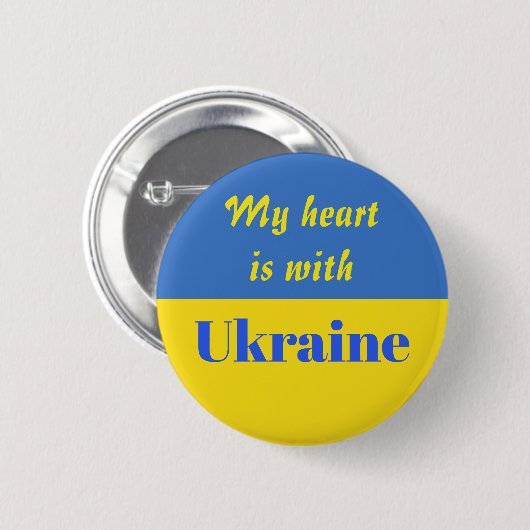 Mein Herz ist bei der Ukraine Button (Vorne & Hinten)