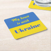 Mein Herz ist bei der Ukraine Rechteckiger Pappuntersetzer (angewinkelt)