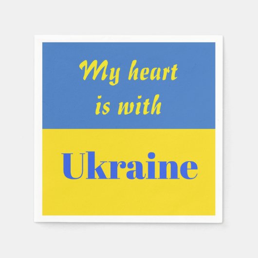 Mein Herz ist bei der Ukraine Serviette (Vorderseite)