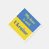 Mein Herz ist bei der Ukraine Serviette (Ecke)