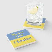 Mein Herz ist bei der Ukraine Steinuntersetzer (Seitenansicht)