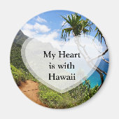 Mein Herz ist bei Hawaii Button Magnet (Vorne)