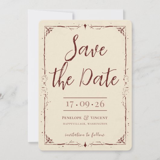 Mein Herz ist dein Save the Date Einladung (Vorderseite)