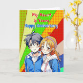 Mein Herz ist deins | Anime Pop Art Jubiläum Karte (Gelbe Blume)