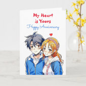 Mein Herz ist deins | Jubiläum glücklich Karte (Gelbe Blume)