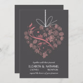 Mein Herz ist dir zugeknöpft - Einladung zur Hochz (Vorne/Hinten)