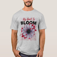 Mein Herz ist eine kühne blumige Grafik Daisy Bloo