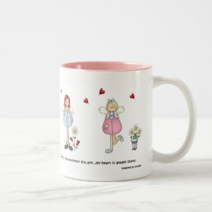 Mein Herz ist immer dort Engels-Tasse Zweifarbige Tasse