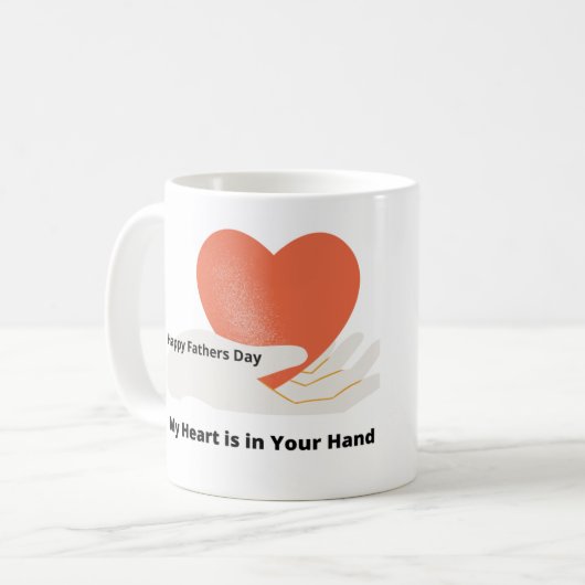 Mein Herz ist in deiner Hand auf einer Tasse (Vorderseite Links)