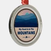 Mein Herz ist in den Bergen Ornament Aus Metall (Rechts)