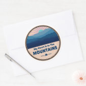 Mein Herz ist in den Bergen Runder Aufkleber (Umschlag)