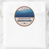 Mein Herz ist in den Bergen Runder Aufkleber (Tasche)