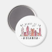 Mein Herz ist in der ATLANTA Liebe USA - Handgezei Magnet (Vorderseite/Rückseite)