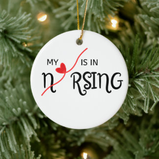 Mein Herz ist in der Pflege Keramik Circle Ornamen Ornament