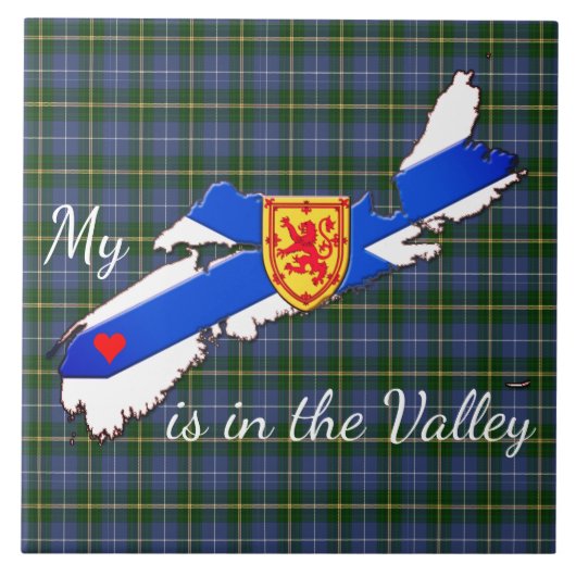 Mein Herz ist in der Tal Neuschottland-Fliese Fliese (Vorderseite)