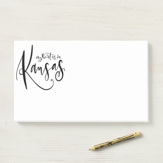 Mein Herz ist in Kansas Jumbo Post It Notes Post-it Klebezettel (Auf Schreibtisch)