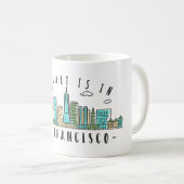 Mein Herz ist in SAN FRANCISCO - Handgezeichnete S Kaffeetasse (VorderseiteRechts)