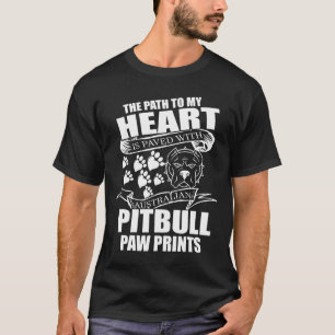 Mein Herz ist mit Aus Pitbull Paw Prints gepflaste T-Shirt