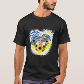 Mein Herz ist mit der ukrainischen Flagge Traditio T-Shirt