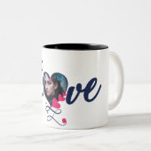 Mein Herz ist und wird es immer sein, deins. Zweifarbige Tasse (VorderseiteRechts)