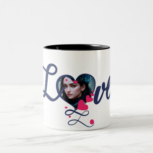 Mein Herz ist und wird es immer sein, deins. Zweifarbige Tasse (Mittel)