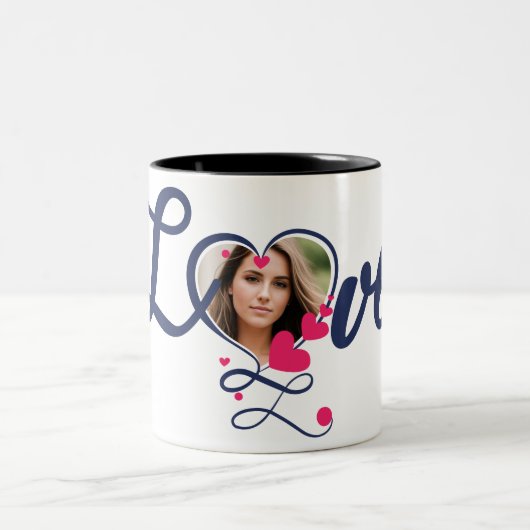 Mein Herz ist und wird es immer sein, deins. Zweifarbige Tasse (Mittel)