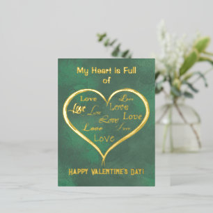 Mein Herz ist voll von Liebe, Valentine Folie Einladungspostkarte