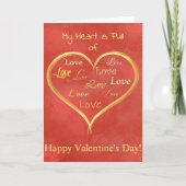 Mein Herz ist voll von Liebe, Valentine Karte (Vorderseite)