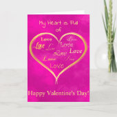 Mein Herz ist voll von Liebe, Valentine Karte (Vorderseite)