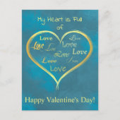 Mein Herz ist voll von Liebe, Valentine Postkarte (Vorderseite)