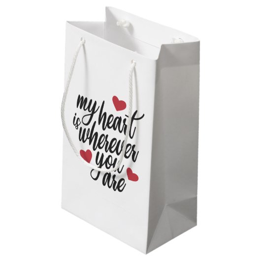 Mein Herz ist, wo immer du Valentine bist | Gesche Kleine Geschenktüte (Rückseite Schrägansicht)