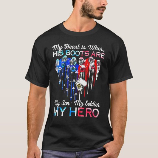 Mein Herz ist, wo seine Stiefel mein Hijo mein Sol T-Shirt (Vorderseite)