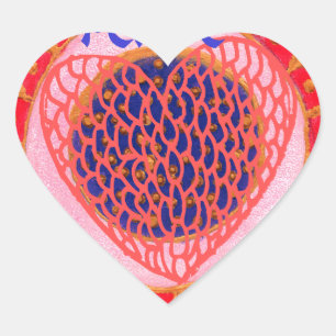 "Mein Herz kehrt heim zum Frieden" Kunstdruck Herz-Aufkleber