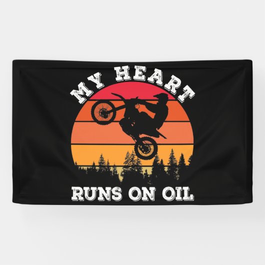 Mein Herz läuft Vintag auf Öltrommel Banner (Horizontal)