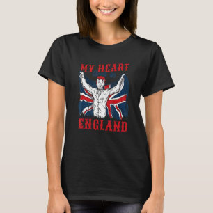 Mein Herz lebt in England Union Jack Britische Fla T-Shirt