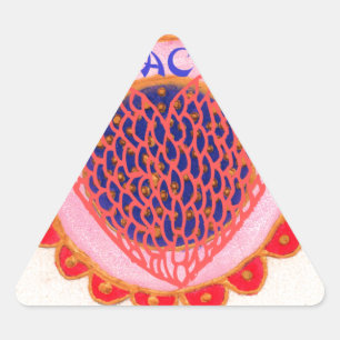 "Mein Herz macht Zuhause für den Frieden" Kunstdru Dreieckiger Aufkleber