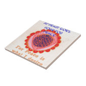 "Mein Herz macht Zuhause für den Frieden" Kunstdru Fliese (Seite)