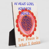 "Mein Herz macht Zuhause für den Frieden" Kunstdru Fotoplatte (Seite)