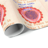 "Mein Herz macht Zuhause für den Frieden" Kunstdru Geschenkpapier (Rolleneckpunkt)