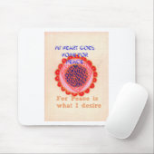 "Mein Herz macht Zuhause für den Frieden" Kunstdru Mousepad (Mit Mouse)